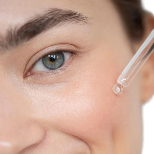 peptides skincare serum applied to skin for anti aging and firming benefits
